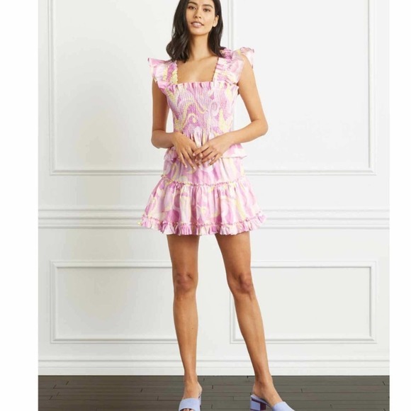 Hill House The Paz Mini Linen Skirt Candy Kaleidoscope Size Medium - Picture 2 of 9